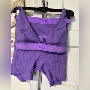 SKIMS Vibrant Purple Bra and Shorts Set